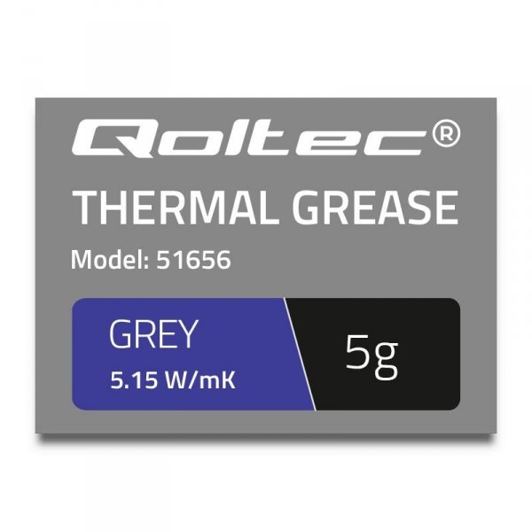 Pasta termoprzewodząca Qoltec 5.15W/m-K | 5g | Szara