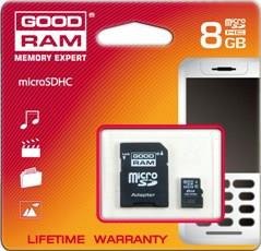 Karta pamięci MicroSDHC GOODRAM 8GB Class4 + Adapter