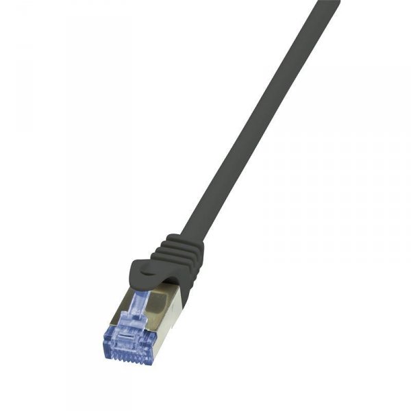 OUTLET: Patchcord LogiLink CQ4053S Cat.6A/7 600 MHz S/FTP PIMF 2,00m czarny - USZ OPAK