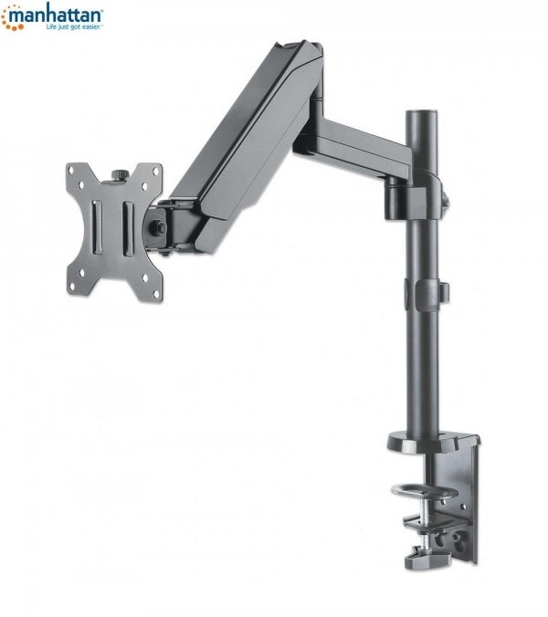 Uchwyt biurkowy LCD/LED Manhattan 17&amp;quot;-32&amp;quot;, 8kg, sprężyna gazowa, czarny
