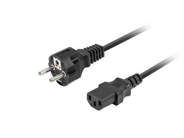Kabel zasilający Lanberg CEE 7/7 -&amp;gt; IEC 320 C13 2m VDE czarny prosty
