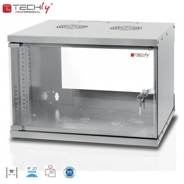 Szafa wisząca TechlyPro ECO 19&amp;quot; 6U/320 zmontowana, szara