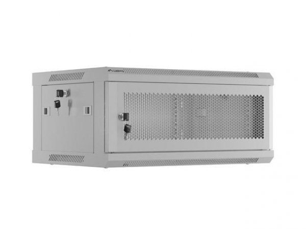Szafa instalacyjna Lanberg rack wisząca 19&amp;quot; 4U 600x450 drzwi perforowane szara (flat pack)