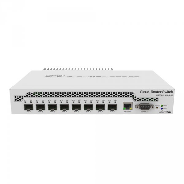Switch zarządzalny MikroTik CRS309-1G-8S+IN 1x1GbE 8x10GbE SFP+ RS232 PoE
