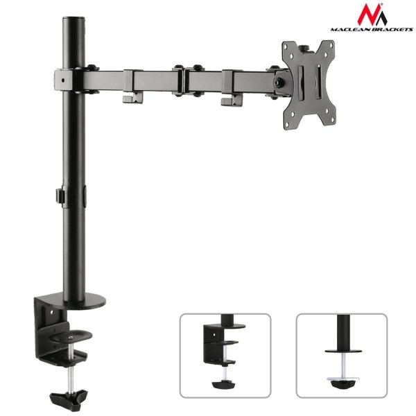 Uchwyt biurkowy do monitora Maclean MC-753 13-32&amp;quot; 8kg czarny VESA 75x75 oraz 100x100