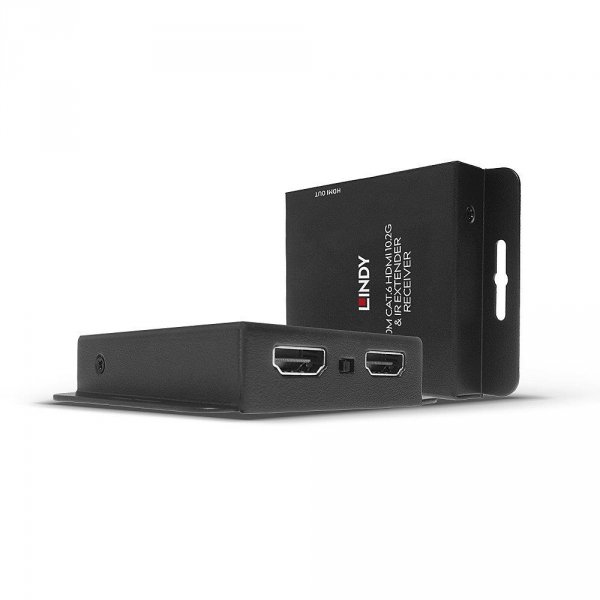 Extender HDMI LINDY HDMI 4K60, IR Extender with PoC &amp;amp; Loop Out, Cat.6, 70m