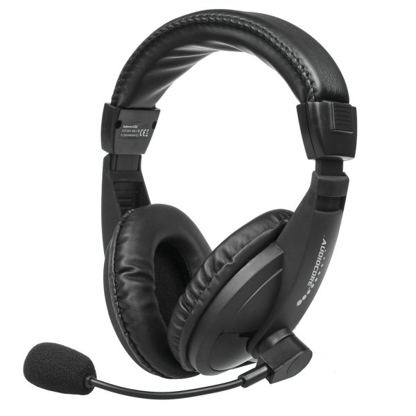 Słuchawki z mikrofonem Audiocore AC862, nauszne, USB plug&amp;amp;play, dł. kabla 1,5m do pracy zdalnej