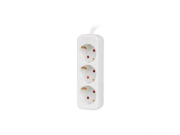 Listwa przedłużacz Lanberg 1,5m biała 3x 230V Schuko, kabel wykonany z pełnej miedzi