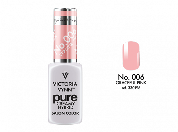 006 Graceful Pink-kremowy lakier hybrydowy  Victoria Vynn PURE (8ml)