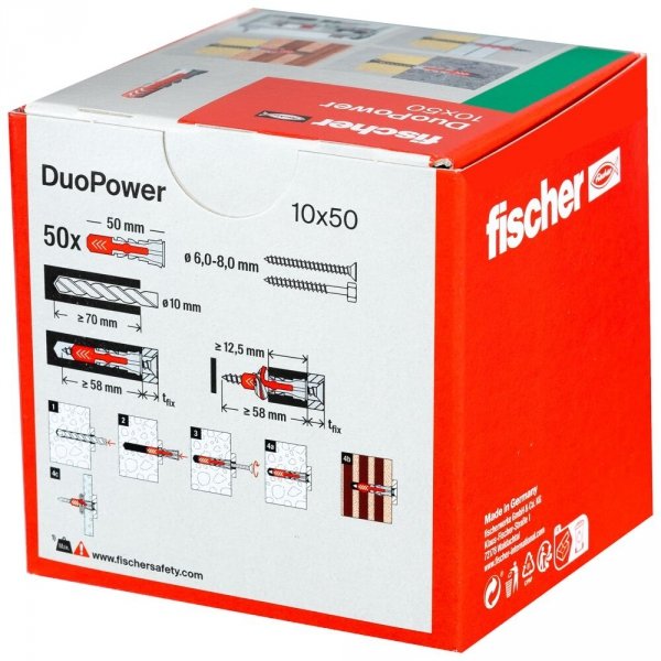 Kołek rozporowy FISCHER duopower 10x50 - 50 szt (555010)