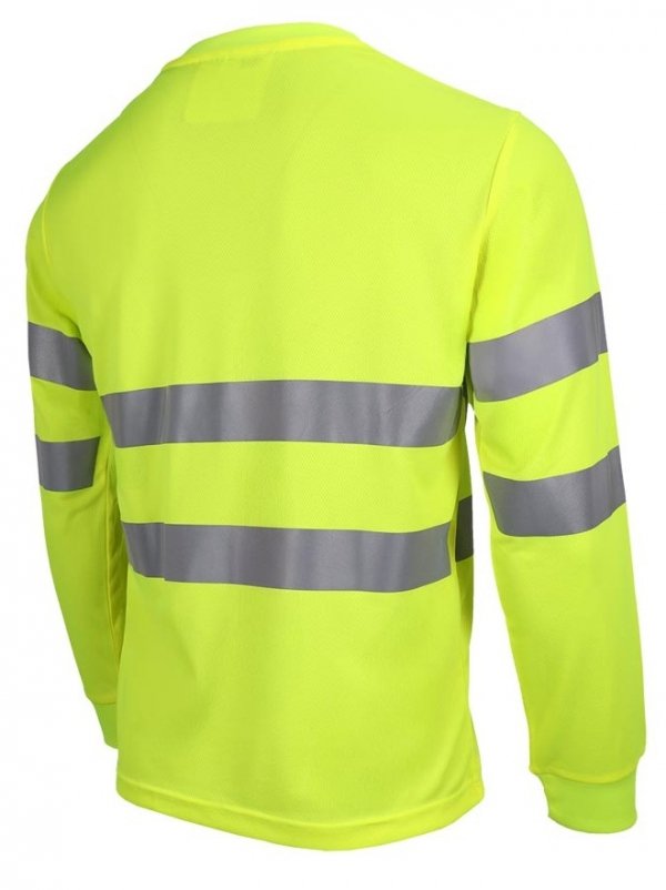 T-SHIRT OSTRZEGAWCZY Z DŁUGIM RĘKAWEM FLUO