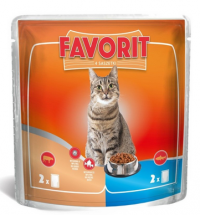 Favorit kot saszetka 4x100g - cielęcina i pstrąg 