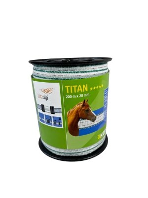 Taśma ogrodzeniowa TITAN, 200m x 20mm, biało-zielona