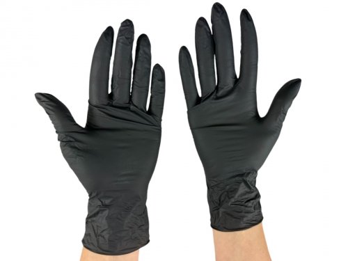Rękawiczki nitrylowe czarne - S