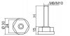 Stopka regulacyjna fi30 - M10x20 - 100 sztuk