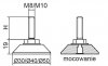 Stopka regulacyjno-obrotowa nitowane fi40 - M10x30 - 4 szt. 