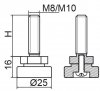 Stopka regulacyjno-obrotowa fi25 - M10x50 - 100 sztuk
