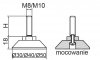 Stopka regulacyjno-obrotowa skręcana fi40 - M8x60 - 100 sztuk