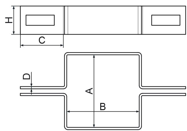 Obejma do paneli końcowa 50x50 zielona - komplet