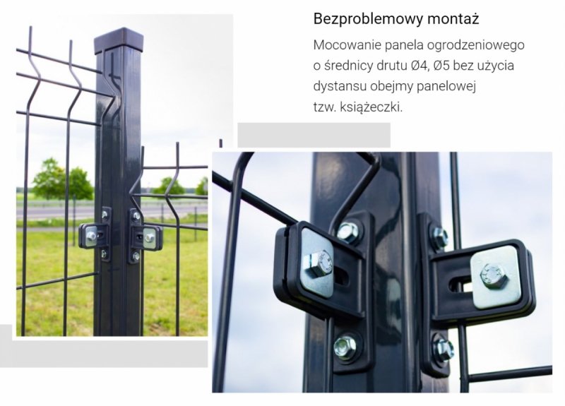 Uniwersalny uchwyt z tworzywa UUT do paneli szary - 1 sztuka