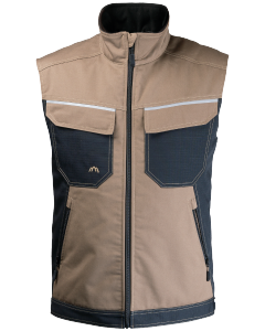 Kamizelka ocieplana V-WORK 2506 czarny/brązowy 