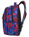 Plecak CoolPack STRIKE czerwone kwiaty na niebieskim tle, HAWAIAN BLUE + pompon (88190CP)