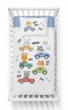 Pościel POJAZDY ZWIERZĄTKA komplet pościeli MAYA MOO 100x135 cm NIEBIESKA (5000A)