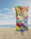 Ręcznik kąpielowy 70x140 KLOCKI plażowy (WZ.62)