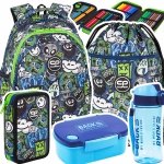 ZESTAW 5 el. Plecak wczesnoszkolny CoolPack JERRY 21 L potworki, MONSTER TEAM (F029824SET5CZ)