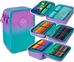 Piórnik CoolPack potrójny z wyposażeniem JUMPER 3 fioletowe ombre, GRADIENT BLUEBERRY (E67505)