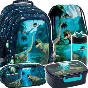 ZESTAW 5 el. Plecak szkolny DINOZAURY (PL15BDN19SET5CZ)