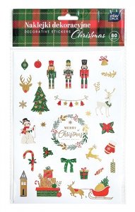 Naklejki dekoracyjne świąteczne CHRISTMAS BOŻE NARODZENIE 80 szt (54228)