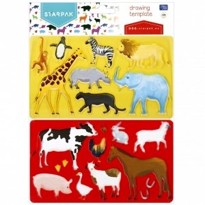 Szablon plastikowy STARPAK Animals Zwierzęta 2szt (505506)