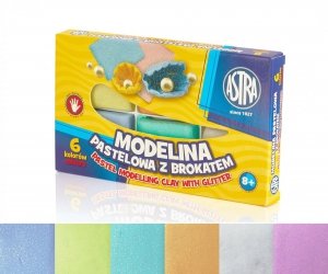 Modelina pastelowa z brokatem 6 kolorów ASTRA (304118001)