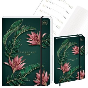 Kalendarz książkowy A5 METALLIC FLOWERS kwiaty 2022 (00294)