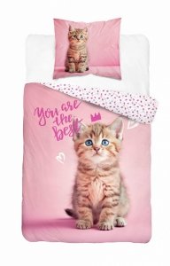 Pościel bawełniana CAT Kotek 160 x 200 cm komplet pościeli (5149A)