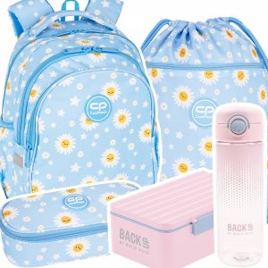 ZESTAW 5 el. Plecak wczesnoszkolny CoolPack JERRY 21 L stokrotki, DAISY SUN (F029834SET5CZ)