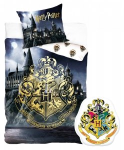 ZESTAW 2 el. Pościel bawełniana 160 x 200 cm + PODUSZKA Harry Potter (HP202019SET2CZ)