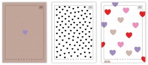 3x Zeszyt A4 80 kartek w kratkę HEARTS (26881SET3CZ)
