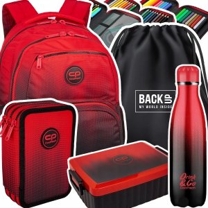 ZESTAW 5 el. Plecak CoolPack PICK  23 L czerwone ombre, GRADIENT CRANBERRY (F099756SET5CZ)