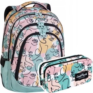 ZESTAW 2 el. Plecak CoolPack DRAFTER 28 L twarze, ART DECO (E10576SET2CZ)