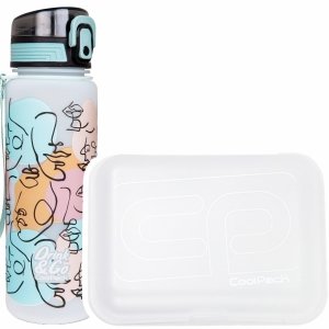 Zestaw bidon i śniadaniówka CoolPack BRISK twarze, ART DECO 600 ml (Z16576+93491CP)