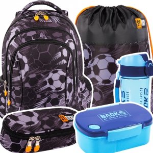 ZESTAW 5 el. Plecak wczesnoszkolny ST.RIGHT piłka nożna, CLASSIC BALL BP26 (67008SET5CZ)