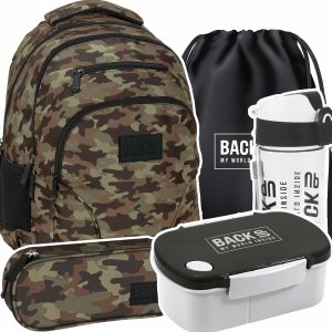 ZESTAW 5 el. Plecak szkolny młodzieżowy BackUP 30 L MORO (PLB6W60SET5CZ)