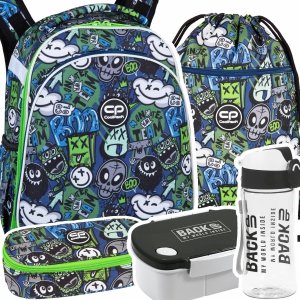 ZESTAW 5 el. Tornister Plecak CoolPack TURTLE  25 L potworki, MONSTER TEAM (F015824SET5CZ)