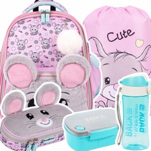 ZESTAW 5 el. Tornister Plecak wczesnoszkolny BAMBINO myszka, MOUSE B8 (63772SET5CZ)