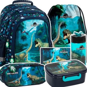 ZESTAW 6 el. Plecak szkolny DINOZAURY (PL15BDN19SET6CZ)