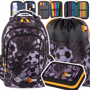 ZESTAW 3 el. Plecak wczesnoszkolny ST.RIGHT piłka nożna, CLASSIC BALL BP26 (67008SET3CZ)
