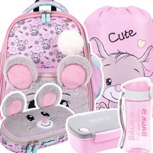 ZESTAW 5 el. Tornister Plecak wczesnoszkolny BAMBINO myszka, MOUSE B8 (63772SET5CZ)