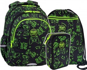 ZESTAW 3 el. Plecak wczesnoszkolny CoolPack JERRY 21 L pady, GAME NIGHT (F029711SET3CZ)